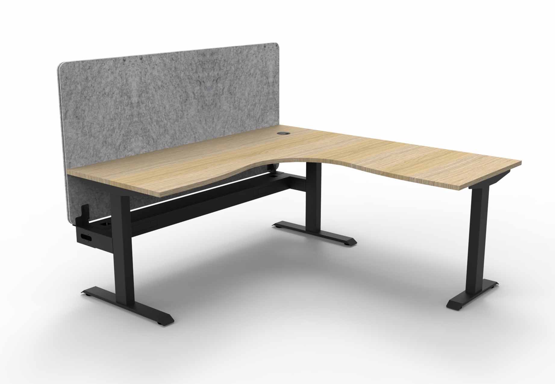 Boost Static Corner Workstation with Cable Tray and Eco Screen